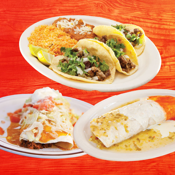 Menu page 5 - Burritos, Tacos, Enchiladas